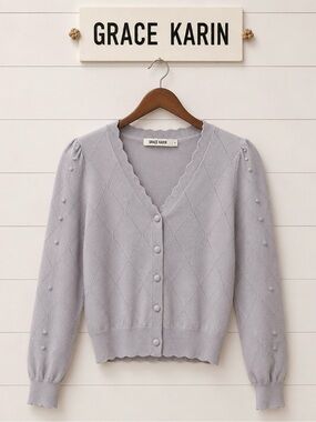 GRACE KARIN Blue cardigan size S